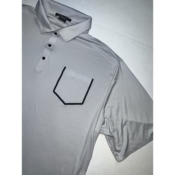 Tiger Woods Platinum Polo Shirt Mens Size XXL Gray Dri-Fit Golf Snap Button READ - Picture 3 of 16